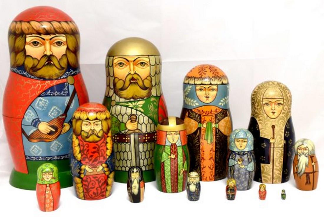Matreshka: Matreshka. Traditional russian wooden nesting doll. Hand made, hand painted with artist’s signature, 14 pcs. Dimensions; 15 × 33 cm Reserve: $360.00 Shipping: Domestic: Flat-rate of $40.00 to anywh