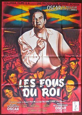 All The King's Men - Original 1950 French 1 Panel Poster - Rene Peron Artwork!!: Original 1966 French Movie Advertising poster (47 1/4"" x 63"") Cool Landi artwork! Poster is fully folded. Poster has border wear, surface wrinkling, cross fold wear with wrinkling, surface ding