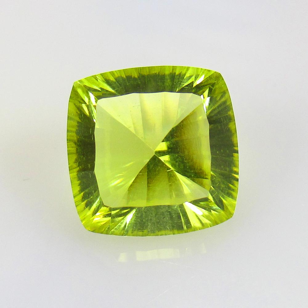 8.54 Ctw Natural Lemon Quartz Concave Cut: No Reserve! Title: 8.54 Ctw Natural Lemon Quartz Concave Cut Stone Clarity: VVS Gemstones: Natural Lemon Quartz Carat Weights: 8.54 Size/Dimensions: 12.50 x 12.50 x 8.70 mm Additional Information: Top