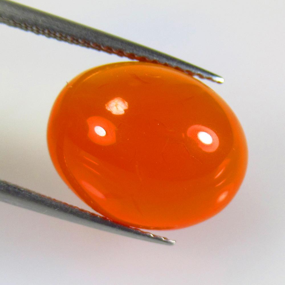 8.76 Ctw Natural Orange Carnelian Oval Cab: No Reserve! Title: 8.76 Ctw Natural Orange Carnelian Oval Cab Stone Clarity: Semi-Transparent Gemstones: Carnelian Carat Weights: 8.76 Size/Dimensions: 15.10 x 12.10 x 6.70 mm Additional Information: 