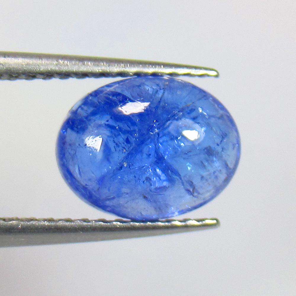 2.49 Ctw Natural Tanzanite Oval Cab: No Reserve! Title: 2.49 Ctw Natural Tanzanite Oval Cab Stone Clarity: SI Gemstones: Tanzanite Carat Weights: 2.49 Size/Dimensions: 9.10 x 7.10 x 4.10 mm Additional Information: Top Quality Luster / Ex