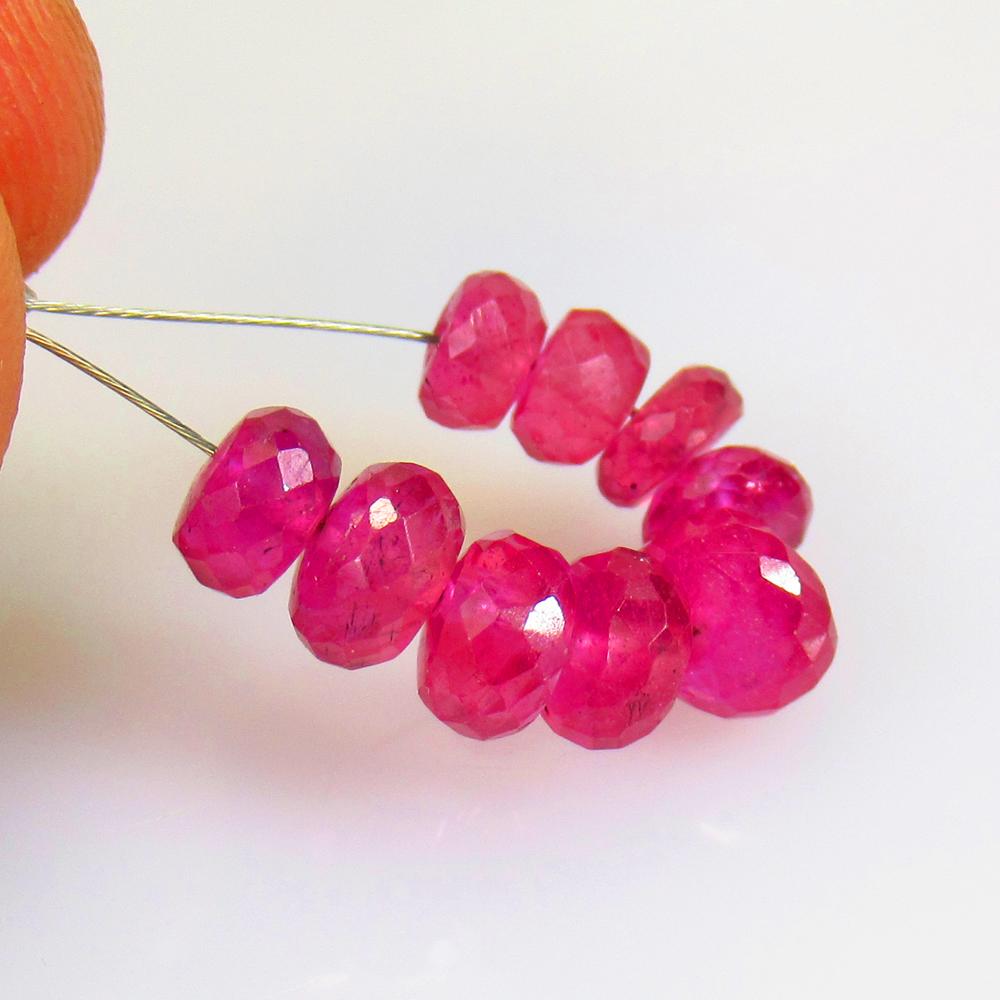 10.07 Ctw Natural 9 Mozambique Red Ruby Round Beads (1 of 2)