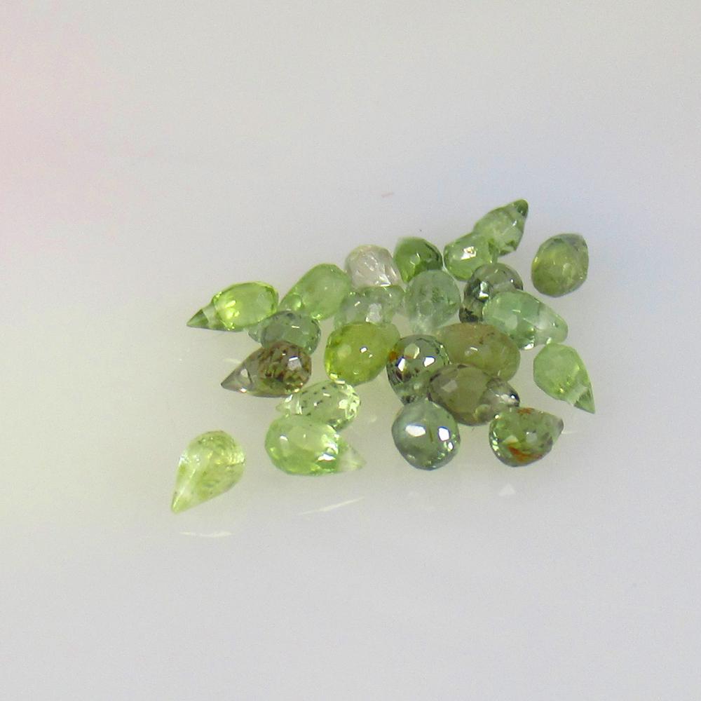 3.48 Ctw Natural 23 Green Sapphire Pear Drop Beads (1 of 2)