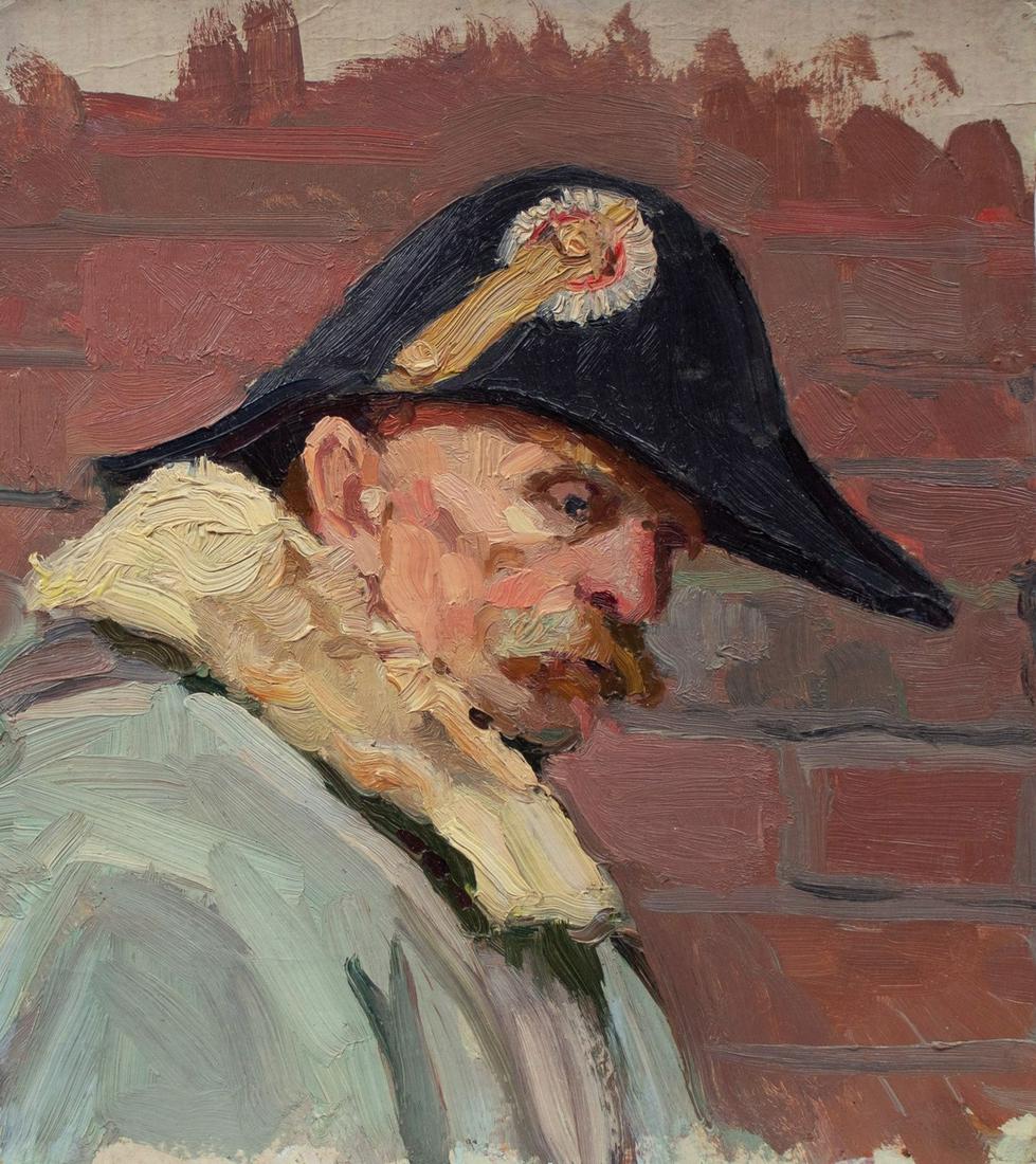 Unidentified artist (Ukrainian), "Portrait of a commander", oil on board (1 of 4)