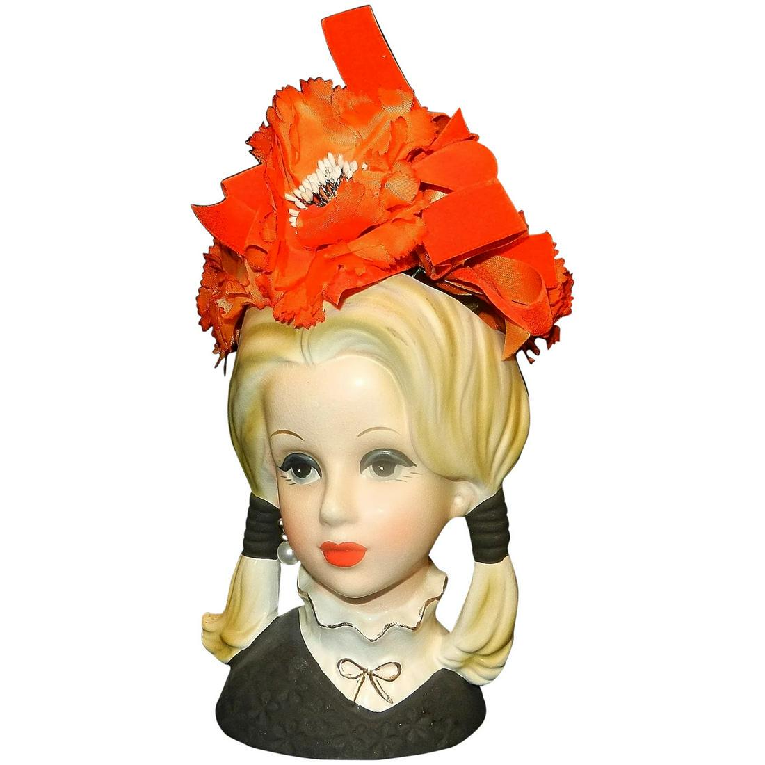 Rubens #4135 Teen with Pigtails Head Vase (1 of 7)