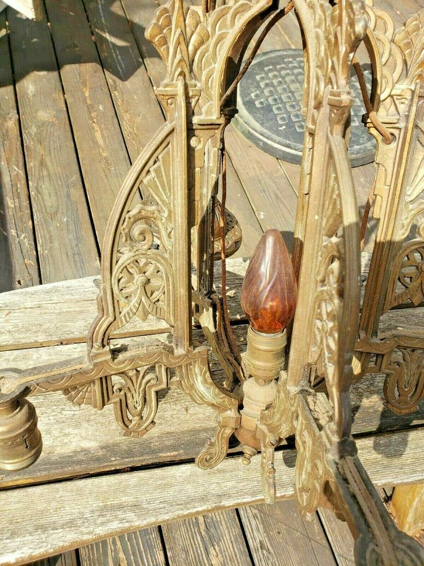 Five arm chandelier bronze cast circa 1910 radio city (1 of 7)