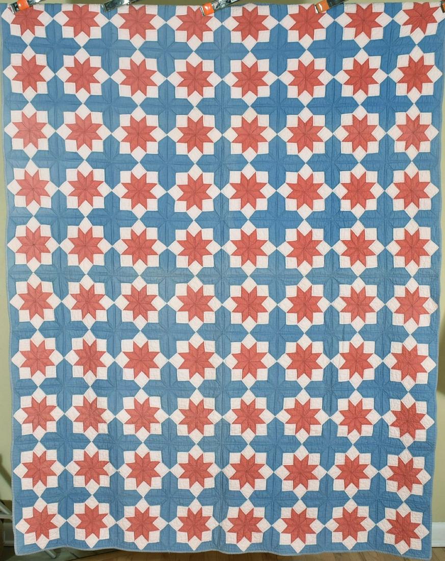 Patriotic 20's Red, White & Blue Stars Quilt (1 of 8)