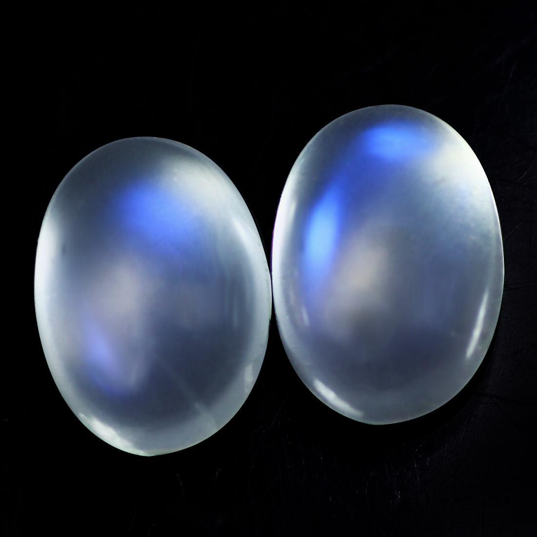 2.97Ct (2Pcs)Significant Oval Cut 8 x 6 mm Top Luster Rainbow Blue Moonstone: Title: 2.97Ct (2Pcs)Significant Oval Cut 8 x 6 mm Top Luster Rainbow Blue Moonstone Color/Clarity: blue/transparent Gemstone Type: natural/untreated Carat Weights: 2.97 Size/Dimensions: 8.40 x 6.00 x