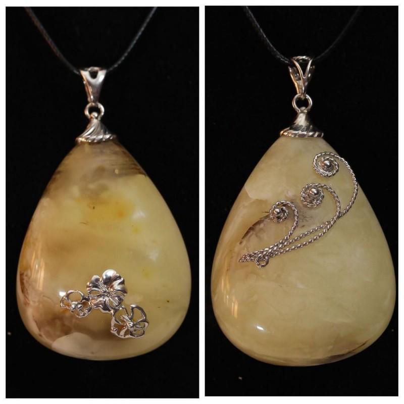 31 gr Natural Baltic amber pendant silver (1 of 16)