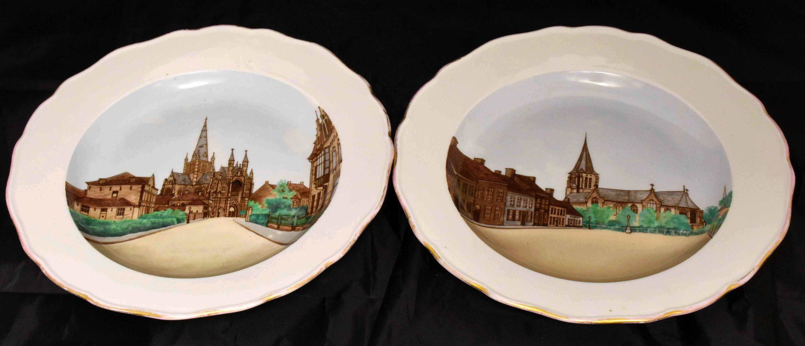 Two plates: Two porcelain plates. Meissen Porcelain Manufactory, Germany, hand painting. "Dimensions: 25 × 25 cm" Reserve: $120.00 Shipping: Domestic: Flat-rate of $50.00 to anywhere within the contiguous U.