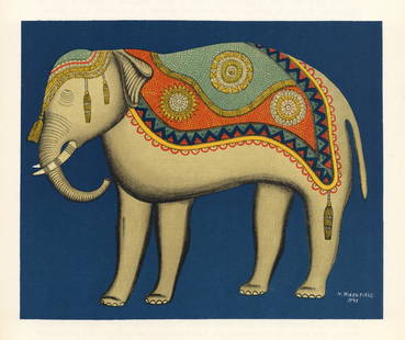 Morris Hirshfield lithograph: Medium: lithograph (after the painting). Printed in 1951 for the cover of the art revue Derriere le Miroir (issue number 35) and published in Paris by Maeght. Image size: 7 3/4 x 9 1/2 inches (198 x 2