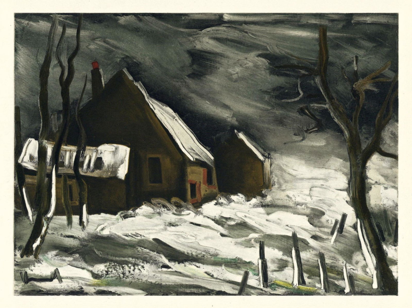 Maurice de Vlaminck "La Maladrerie under Snow" lithograph (1 of 1)