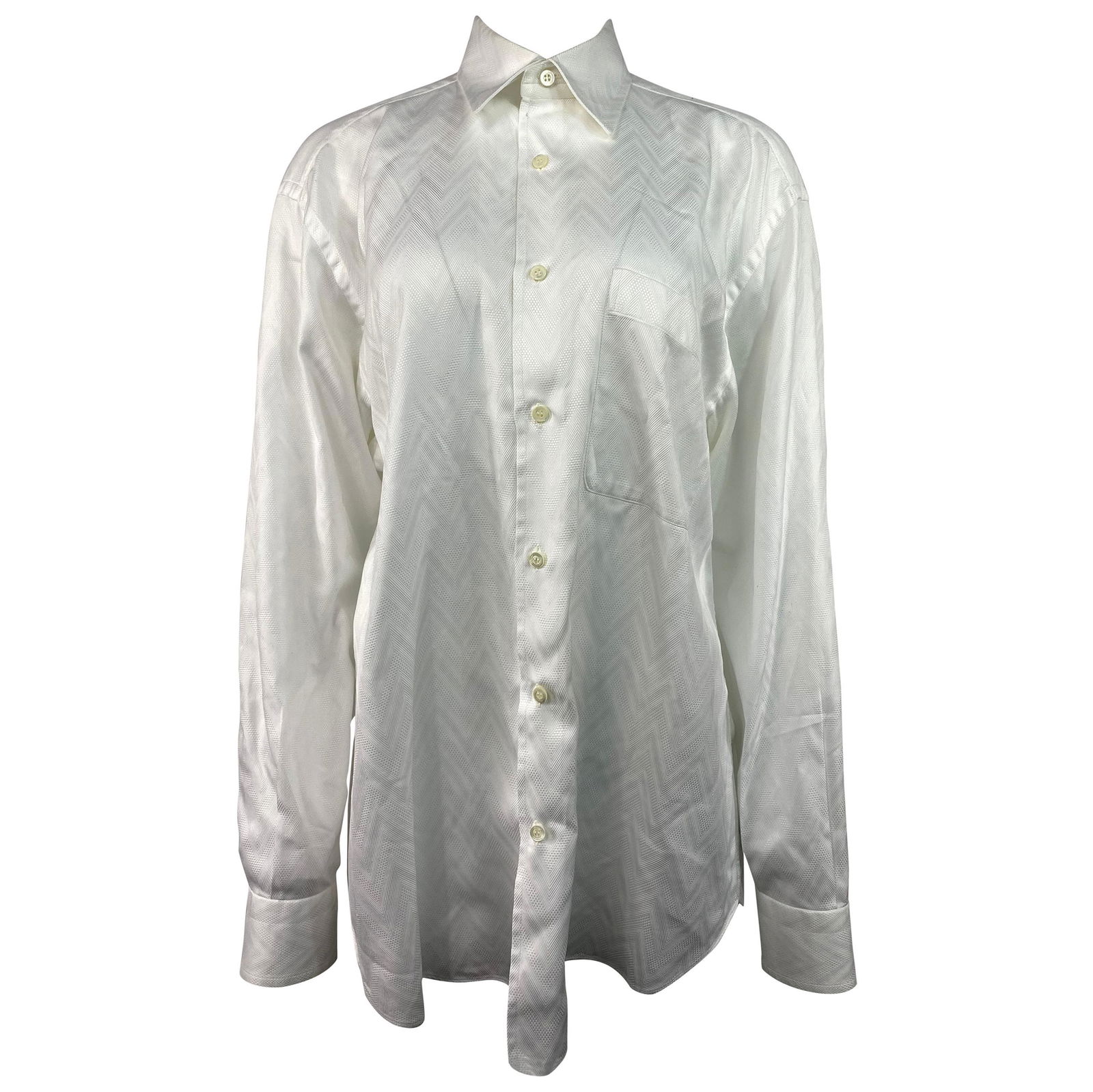 Brioni Neiman Marcus White Cotton Button Down Shirt: Title: Brioni Neiman Marcus White Cotton Button Down Shirt Details Designer Brioni Brand Neiman Marcus Dimensions Length: 32 in. (81.28 cm)Bust: 48 in. (121.92 cm)Waist: 48 in. (121.92 cm)Hip: 50 in.