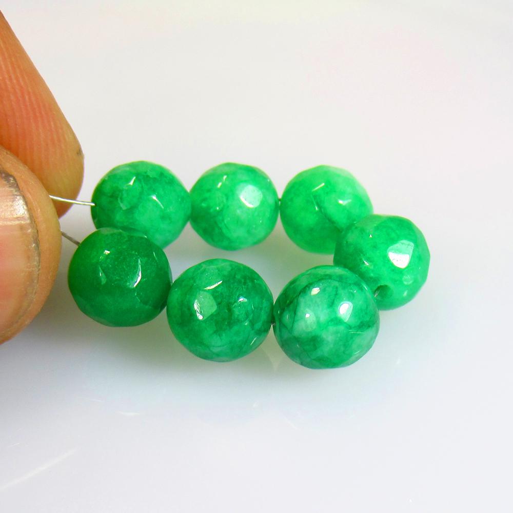 23.26 Ctw Natural 7 Drilled Chrysoprase Round Ball Beads (1 of 2)