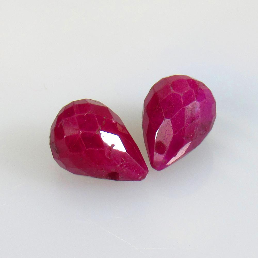 9.34 Ctw Natural 2 Red Ruby Pear Drop Beads (1 of 2)