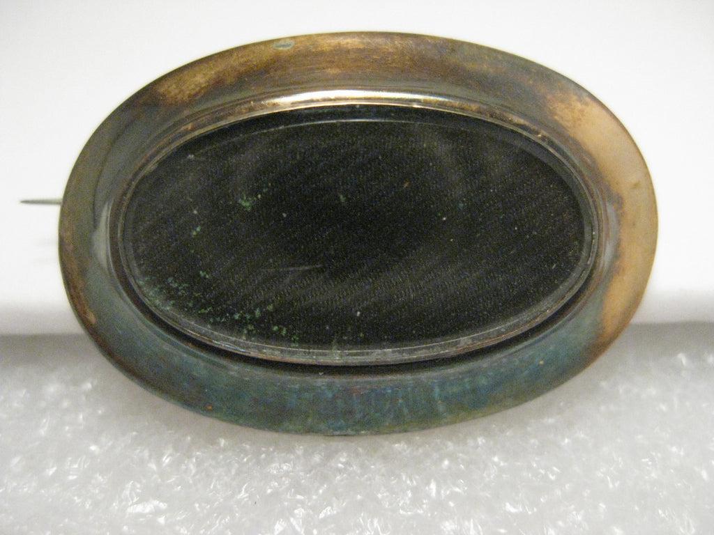 Vintage 1800's Victorian Woven Hair Mourning Brooch, 14kt Gold and 10kt White G.F. (1 of 9)