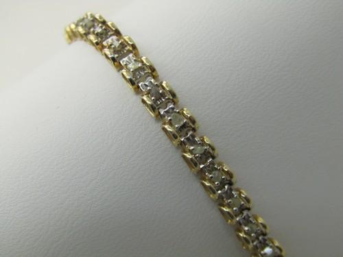 Vintage 10kt Diamond Tennis Bracelet, .75 TCW, 7.5", 3.53 Gr. 3.5mm. (1 of 9)