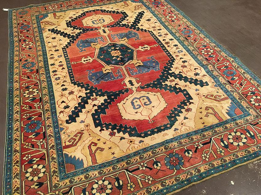 Modern Bakshaish Rug 6'11'' X 9'3'': Type: BAKSHAISH Origin: CAUCASUS Circa: modern Size/Feet & Inches: 6'11'' x 9'3'' Size/Meters: 2.11 x 2.82 Item Number: 92026 Additional Info: Very finely woven. One of a kind. Condition: All modern i