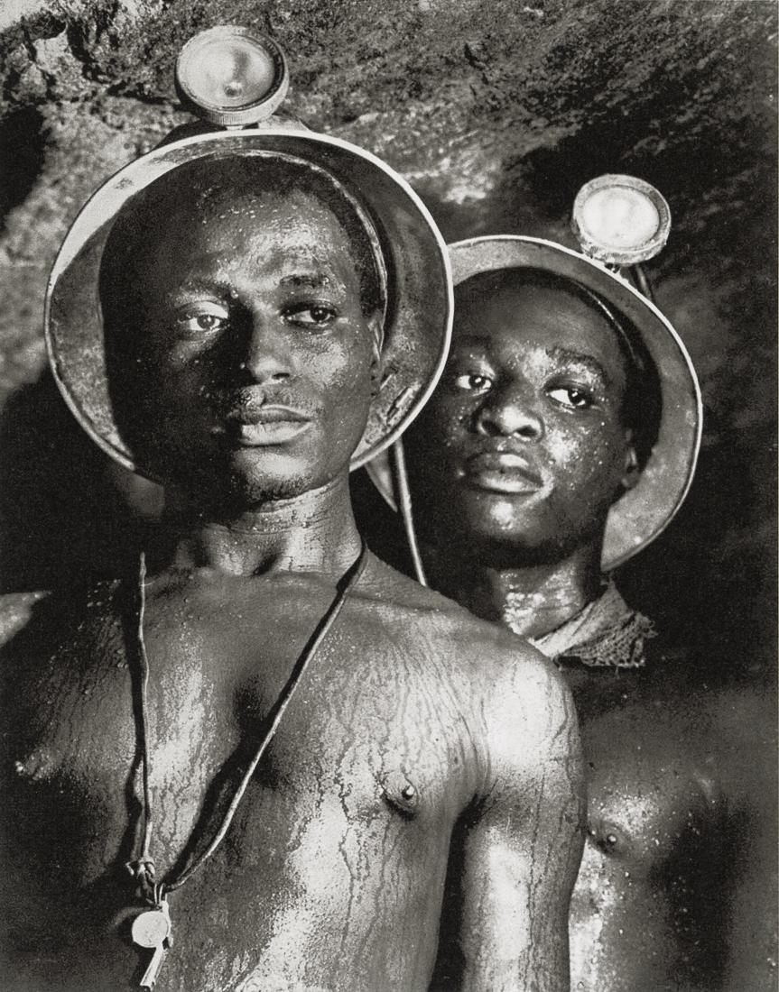 MARGARET BOURKE-WHITE - Gold Miners, Johannesburg: Artist: Margaret Bourke-White Title: Gold Miners in Johannesburg, South Africa, 1950 Medium: Photo Litho, 2012, Italy Dimensions: 8.9x11.35" Description: Heat Wax Mounted on 12x16" Conservation Board 