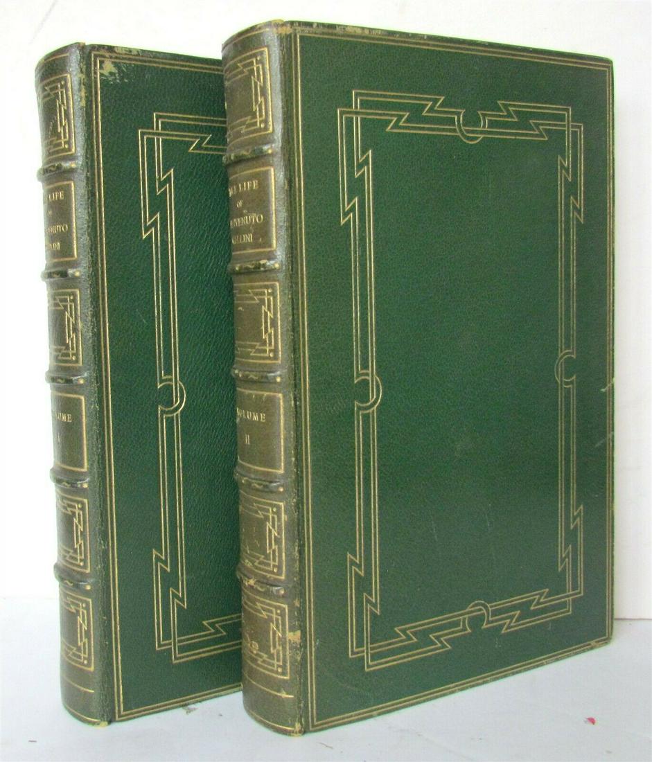 1906 2 volumes LIFE OF BENVENUTO CELLINI antique FINE BINDING ILLUSTRATED (1 of 11)