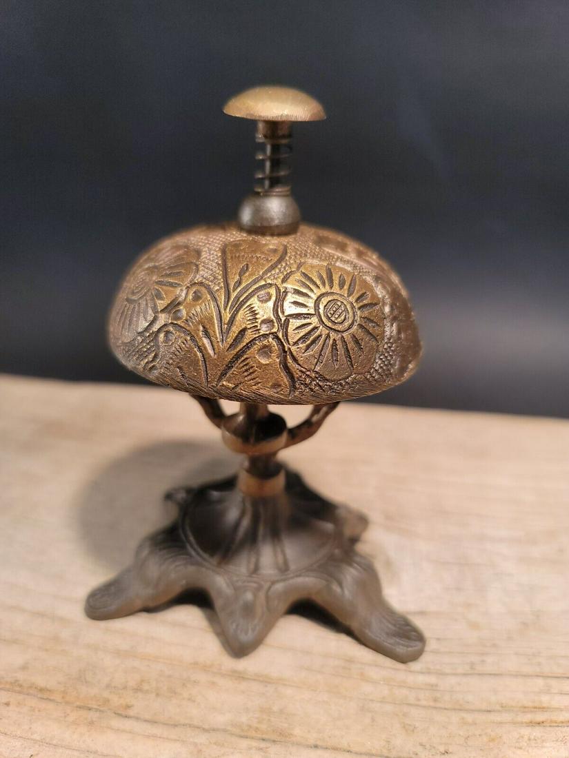 Victorian Brass Iron Hotel Front Desk Service Bell (1 of 12)