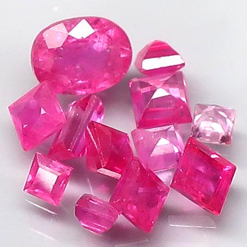 Lot of 12 Pinkish Red Ruby Burma Mixed Shape Only Heated: Title: Lot of 12 Pinkish Red Ruby Burma Mixed Shape Only Heated Gemstones: Ruby Carat Weights: 1,08 Dimensions: 1.7 to 3x4.3 mm Additional Info: Transparency: VVS to VS. Natural ruby only heated. The 
