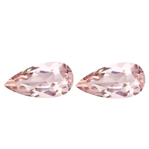 Pair of Natural Morganite 0.66tcw Pear Salmon Peach Pink VVS: Title: Pair of Natural Morganite 0.66tcw Pear Salmon Peach Pink VVS Additional Information: 1 x Pair of (2 Stones) Natural Morganite 0.66tcw Pear Salmon Peach Pink VVS - Shape: Pear - Weight: 0.66tcw 