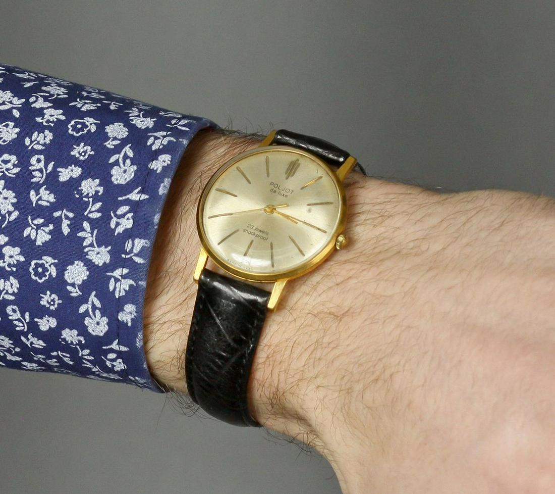 Poljot Deluxe Vintage Men Wrist Watch Russian Antique Unisex White USSR Watches: Materials Band material: Leather Gold, Stainless steel Poljot deluxe vintage men wrist watch russian antique unisex white USSR watches. Vintage Soviet Wrist Watch Poljot. Vintage Men Wrist Watch. Polj