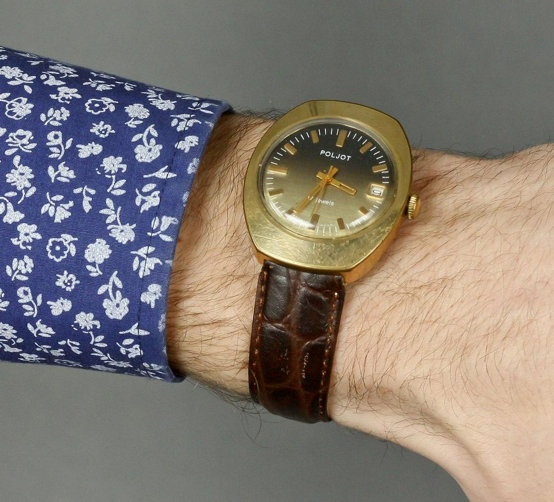 Vintage Watch Poljot, Wrist Watch For Men, Mechanical Watch, Retro Watch, Russian Watch, Rare: Materials Band material: Leather Gold, Stainless steel Poljot vintage men wrist watch russian antique unisex USSR watches. Rare original vintage Soviet watch Poljot. Mechanical USSR watch. Vintage wri