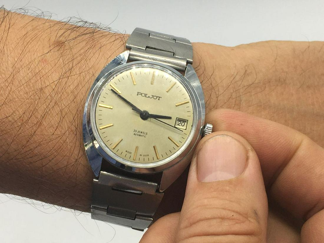 Poljot vintage men wrist watch / Russian antique unisex USSR watches: Materials Band material: Leather Gold, Stainless steel Poljot vintage men wrist watch. Russian antique unisex white USSR watches. Mens watch. Vintage watch. Military watch. Mens Wrist Watch. Watches f