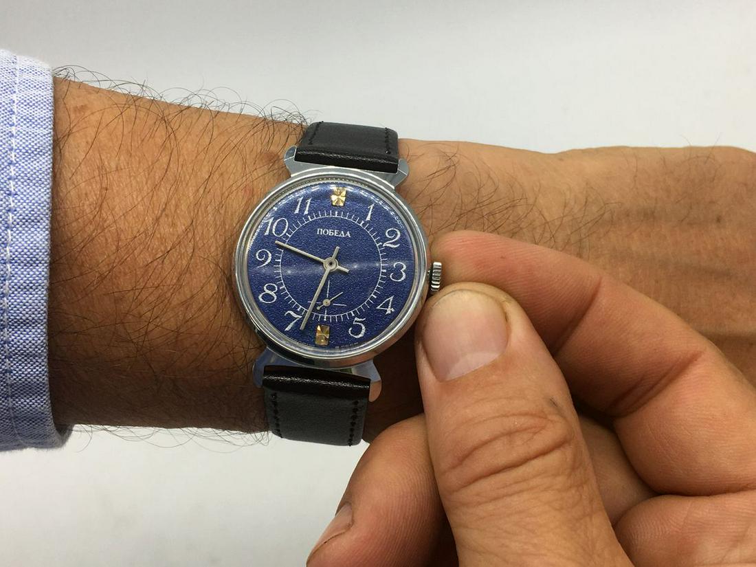 Pobeda vintage men wrist watch / Russian antique unisex USSR watches: Materials Band material: Leather Gold, Stainless steel Pobeda vintage men wrist watch. Russian antique unisex white USSR watches. Mens watch. Vintage watch. Military watch. Mens Wrist Watch. Watches f