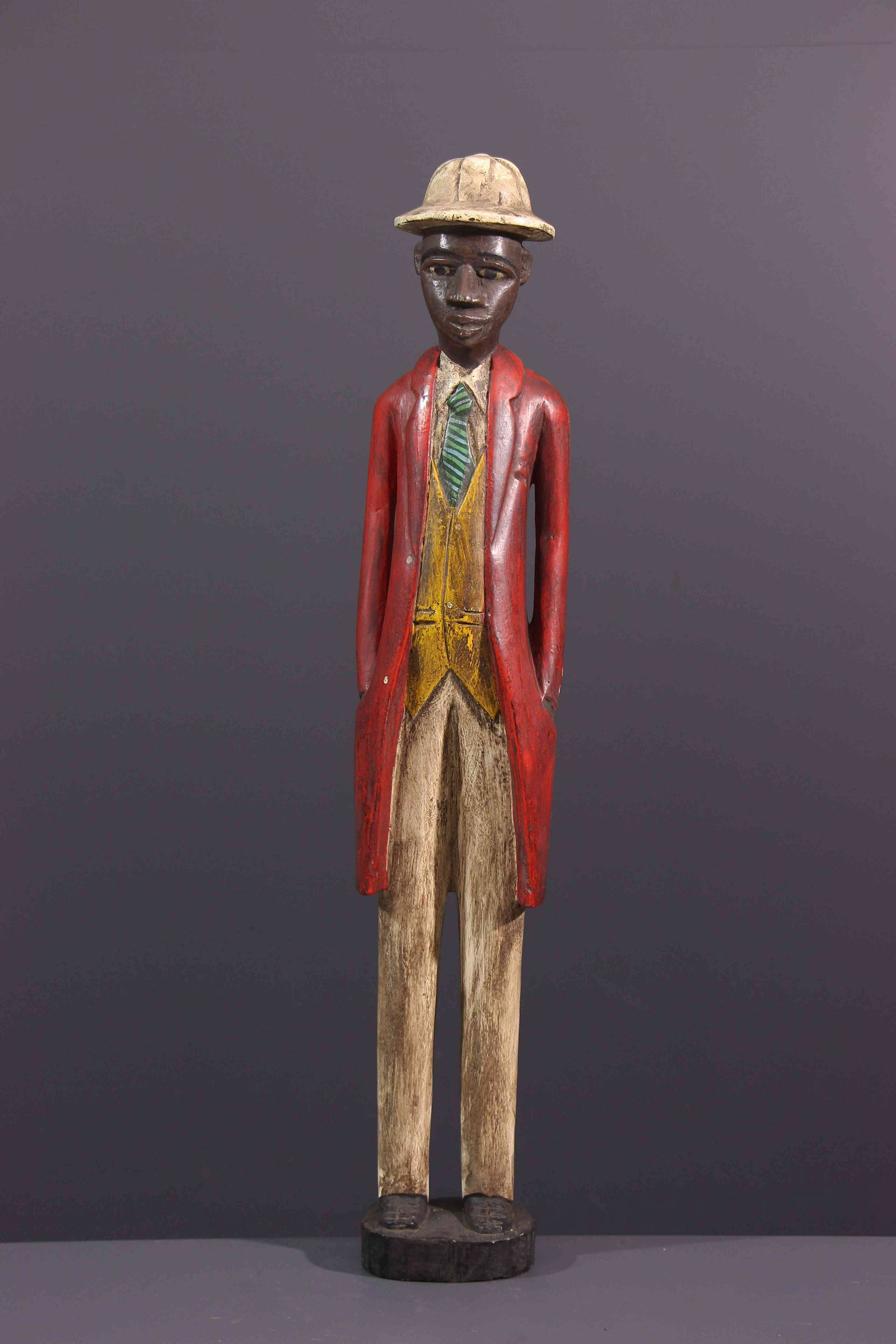 Colon Baule - Ivory Coast - African Art Tribal Art: Title: Colon Baule - Ivory Coast - African Art Tribal Art Item Category: Statue, figure Date/Period: Contemporary Origin: Ivory Coast Materials: Wood Dimensions: 23,62 Inch Weight: 2,09 Pounds Note: S