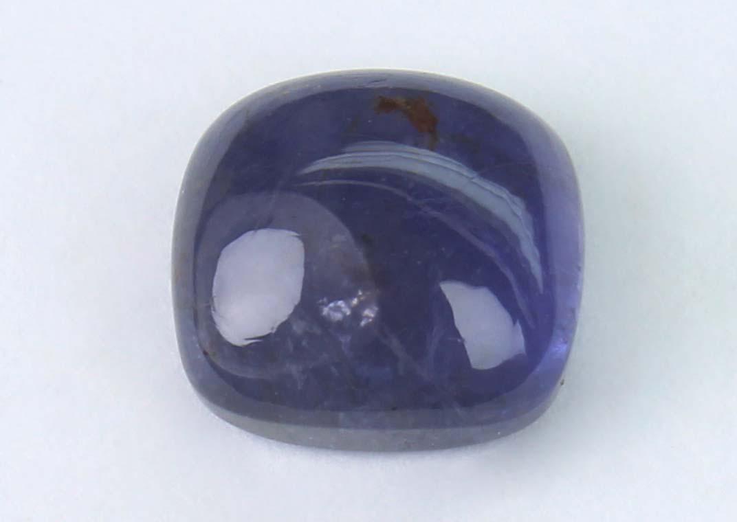 1.76 cts Natural Iolite: No Reserve! Title: 1.76 cts Natural Iolite Additional Information: Gemstone : Natural Iolite Shape and cut : Square Coshion Cabochon Weight : 1.76 carats Measurements : 7.57x7.40x3.95mm Color : Violit