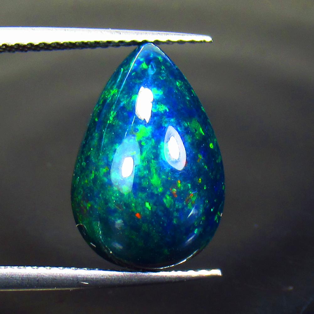 6.21 Ctw Natural Black Fire Opal Pear Cabochon (1 of 2)