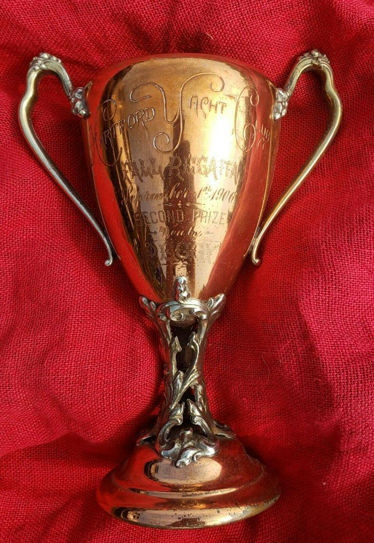 Hartford Yacht club trophy 1906 arts crafts copper Yacht racing loving cup (1 of 2)