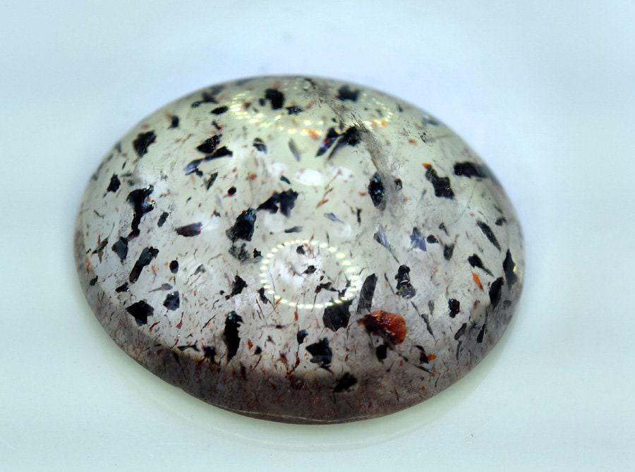 Quartz Hematite inclusion, 30.65 carats Rare Hematite inclusion Quartz Cabochon From Skardu Pakistan (1 of 4)