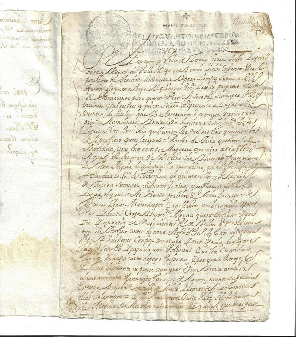 1718 Spanish Manuscipt Numerous Signatures (1 of 3)