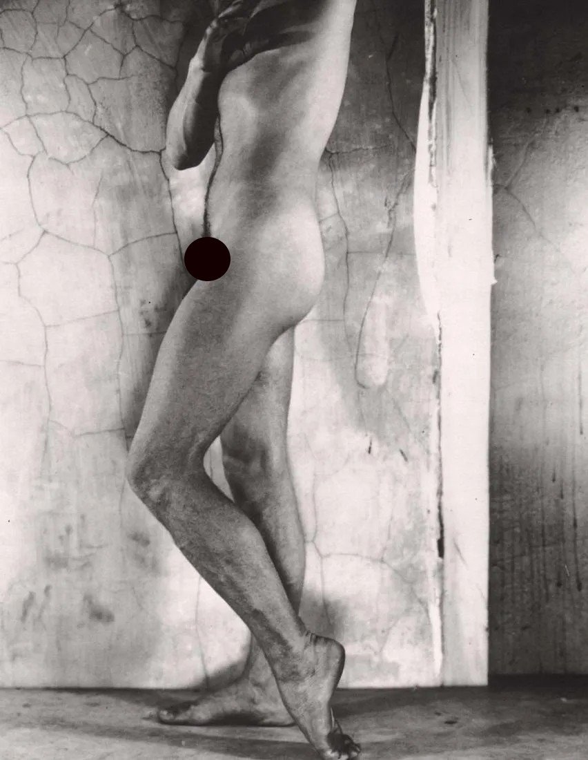 GEORGE PLATT LYNES - Male Nude, 1950: Artist: GEORGE PLATT LYNES Print Title: Male Nude, 1950 Medium: Duotone Photoengraving Printing Date: 1990â€™s in Germany Image Size: 8.5 X 7” George Platt Lynes (1907-1955).was an American