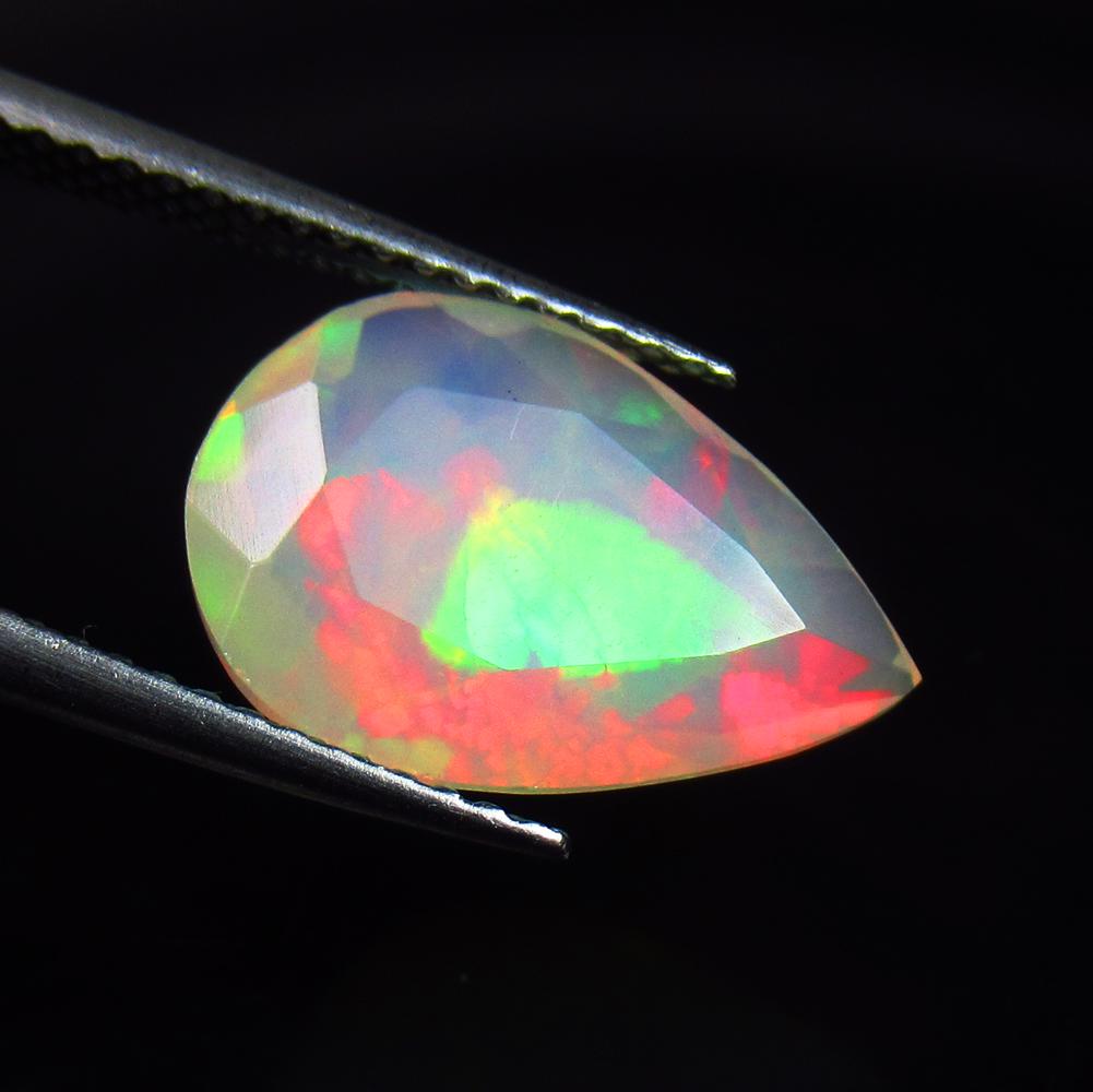 2.61 Ctw Natural Ethiopian Multicolor Fire Opal Pear Cut (1 of 2)