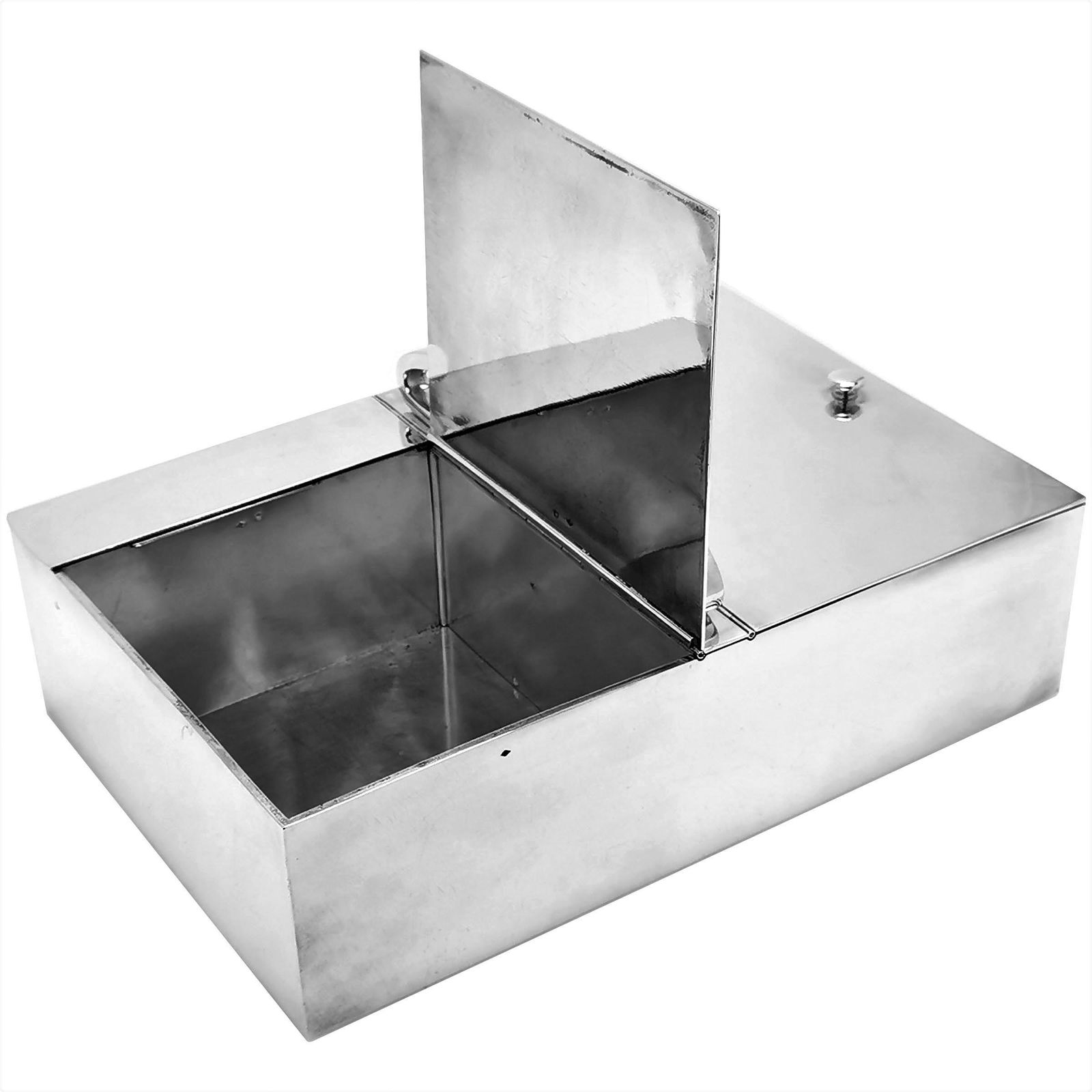 Large Antique French Solid Silver Cigar Box Cigarette Smokers Companion c. 1910