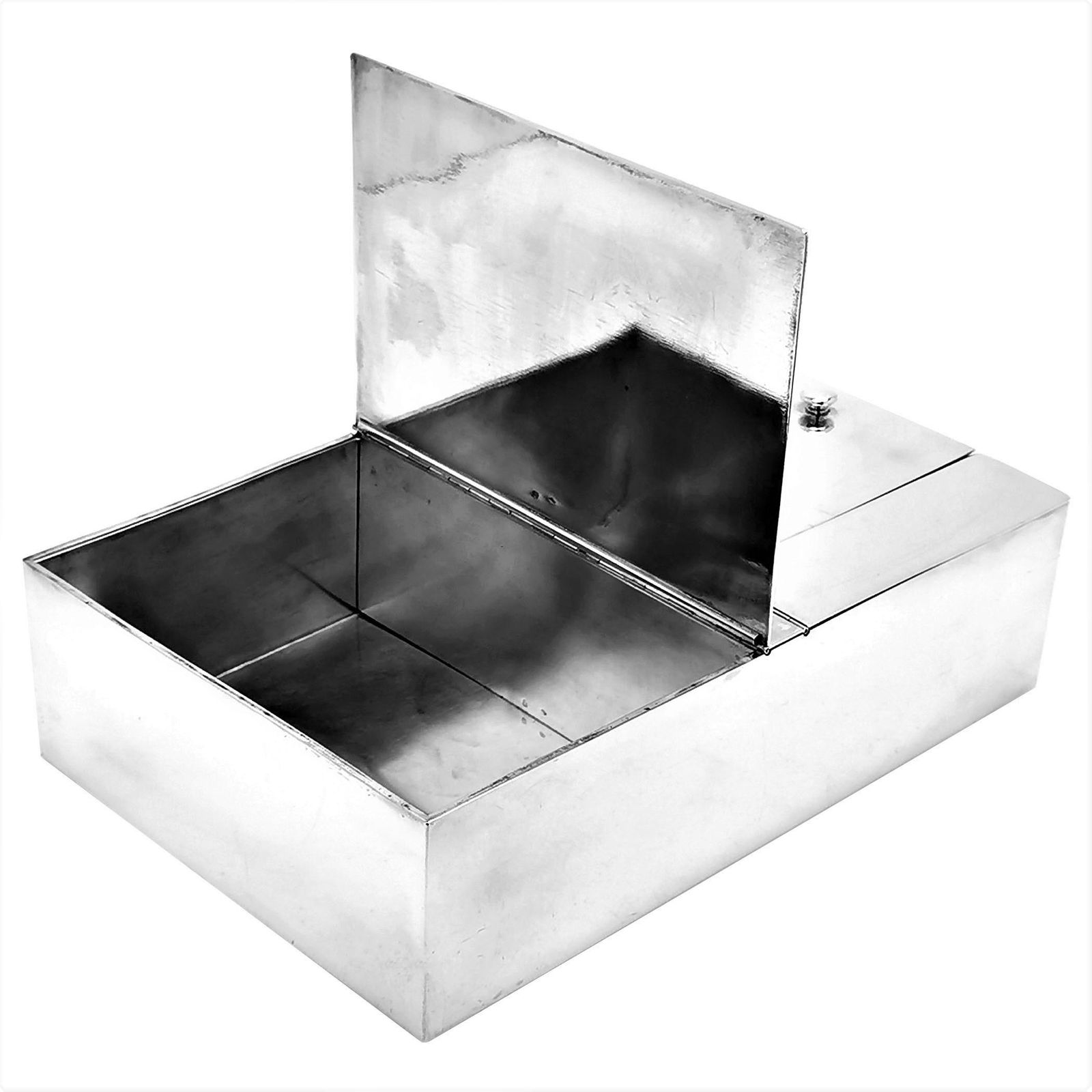 Large Antique French Solid Silver Cigar Box Cigarette Smokers Companion c. 1910