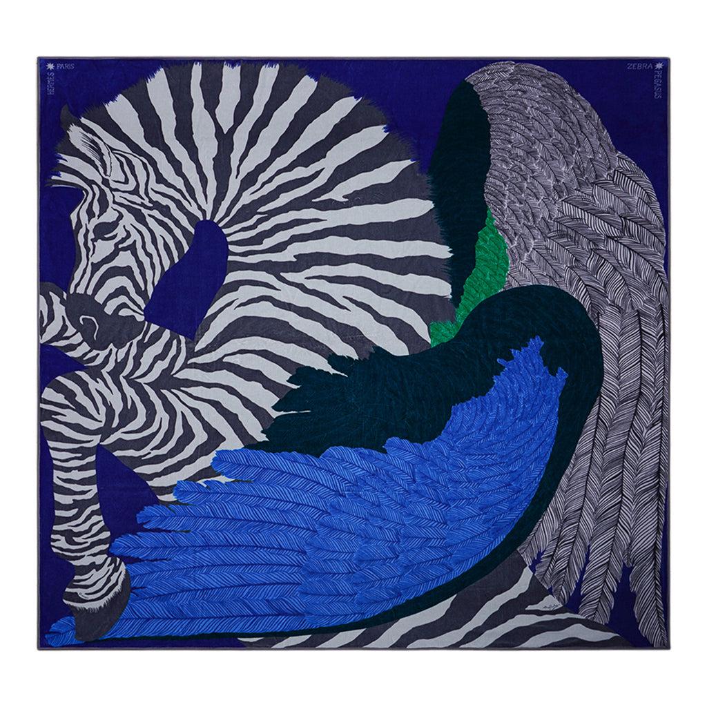 Hermes Blanket Jete de Canape Zebra Pegase Blue / Grey New (1 of 11)