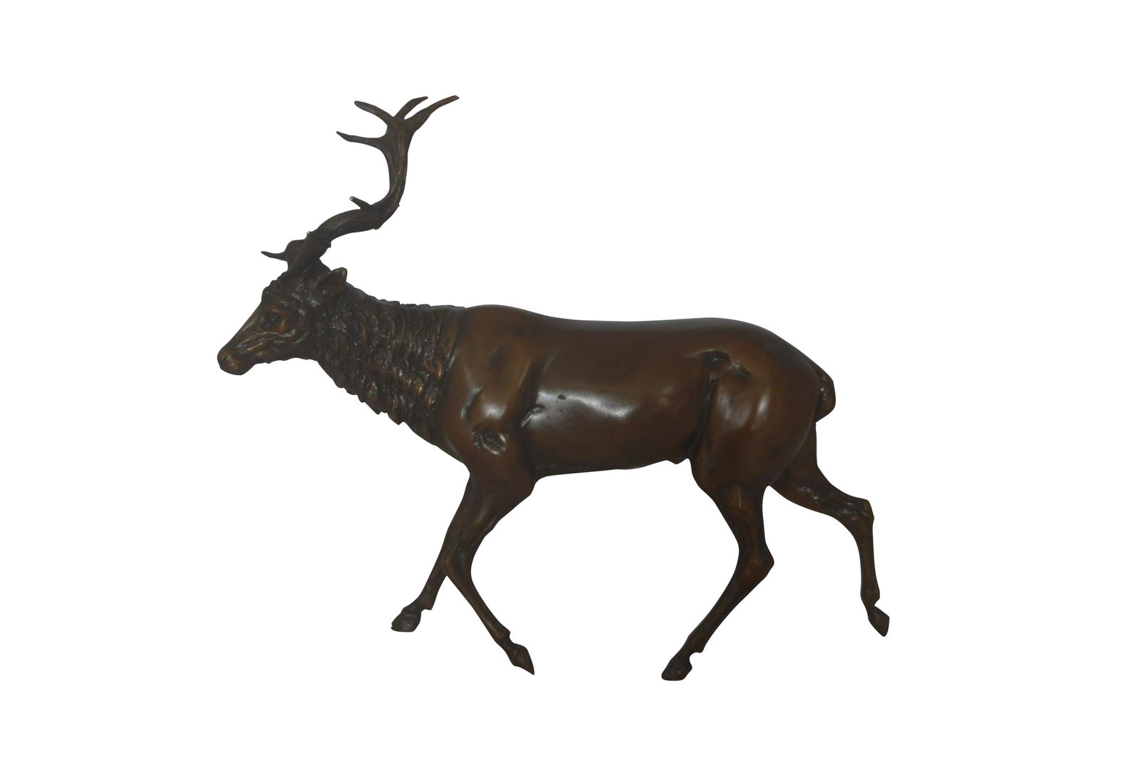 Running Deer Bronze Statue – Size: 15?L x 4?W x 13?H. (1 of 9)