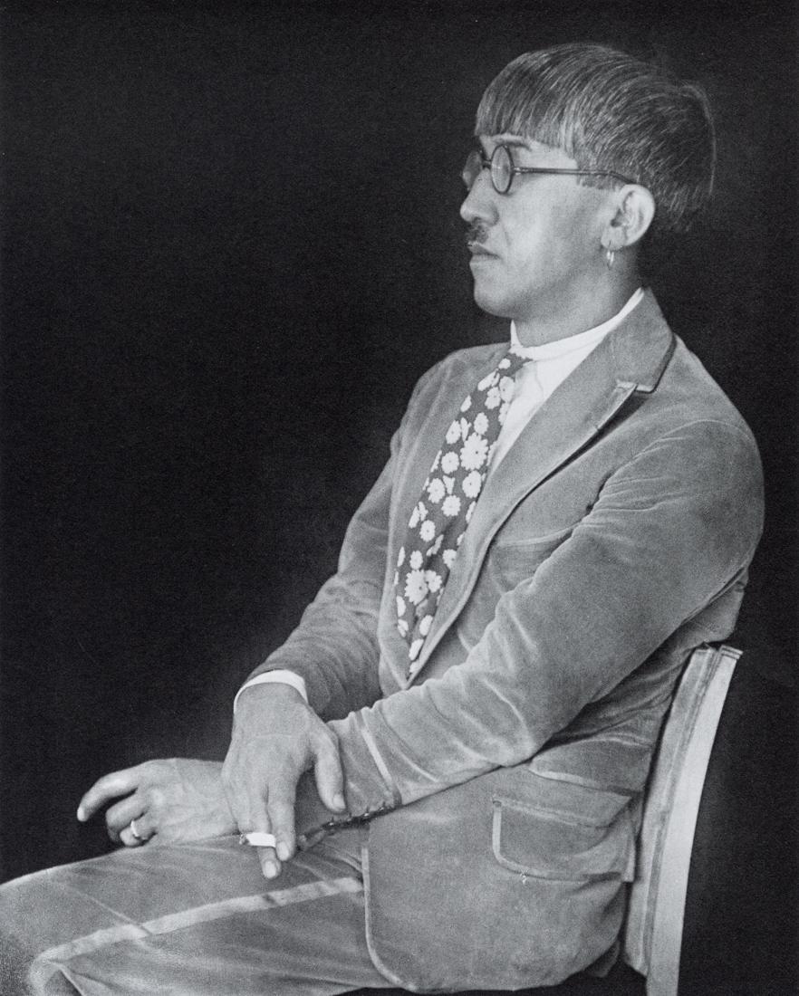 BERENICE ABBOTT - Foujita: Artist: Berenice Abbott Title: Foujita Medium: Photo Litho, 1970, USA Dimensions: 7.35x9.2" Description: Heat Wax Mounted on 11x14" Conservation Board Artist Bio: Berenice Abbot, originally named Bern