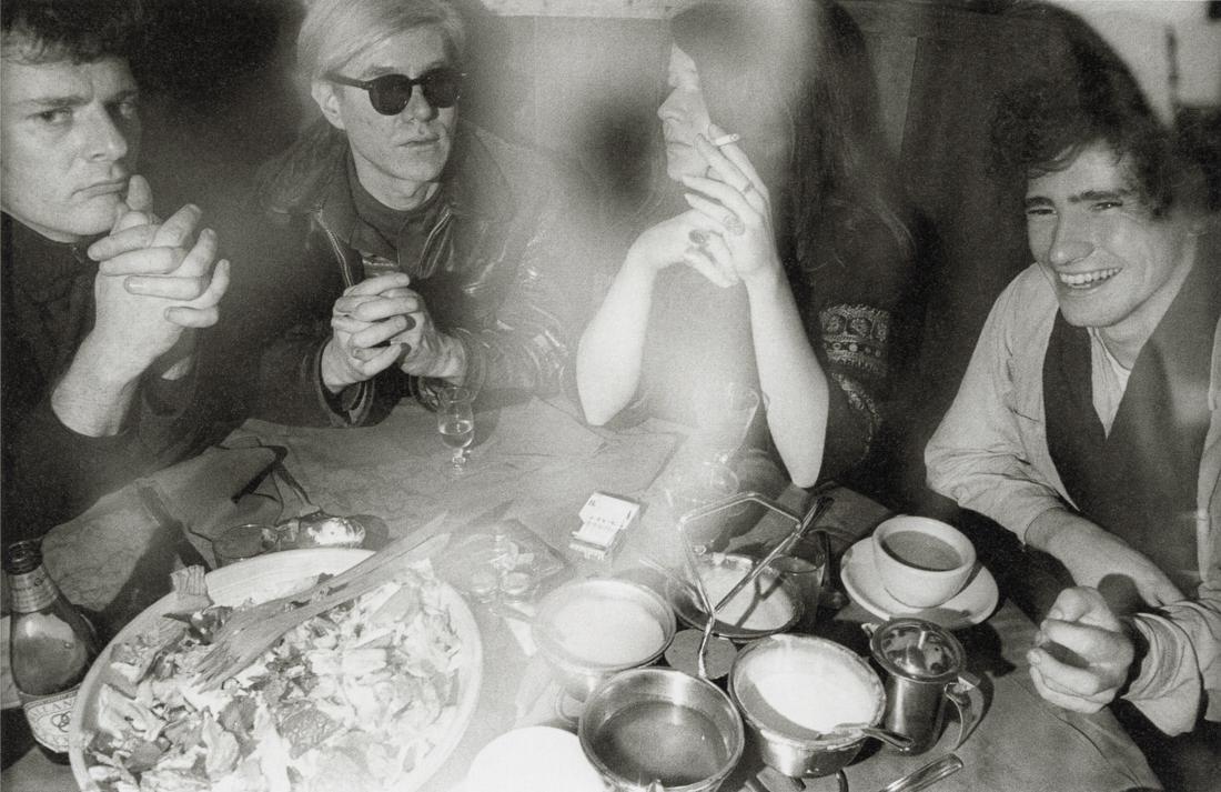 ELLIOTT LANDY - Andy Warhol, Janis Joplin, Tim Buckley: Artist: Elliott Landy Title: Andy Warhol, Janis Joplin, and Tim Buckley at Max's, Kansas City, 1968 Medium: Photo Litho, 2012, Italy Dimensions: 8.35x5.45" Description: Heat Wax Mounted on 8.5x11" Con