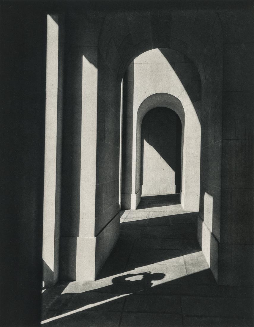 JOHN MILLS, JR. - Light and Shadow: Artist: John Mills, Jr. Title: Light and Shadow Medium: Sheet Fed Gravure, 1935, USA Dimensions: 7.2x9.15" Description: Heat Wax Mounted on 11x14" Conservation Board Artist Bio: John Mills Jr, was an