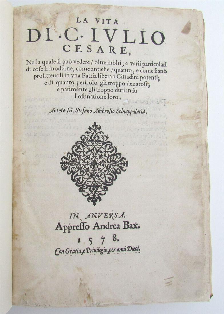 1578 LIFE of JULIUS CAESAR by Stefano Schiappalaria antique ILLUSTRATED (1 of 10)