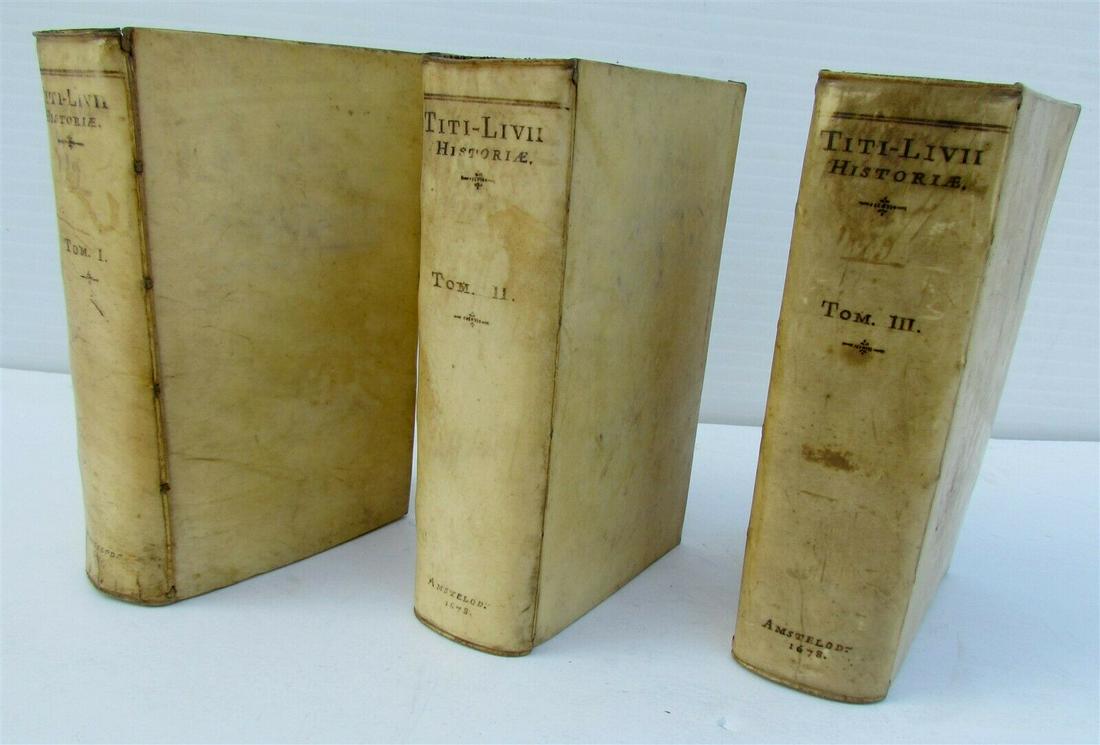1678 LIVY"s ROMAN HISTORY HISTORIARUM AB URBE CONDITA antique VELLUM ELZEVIR 3 v (1 of 10)