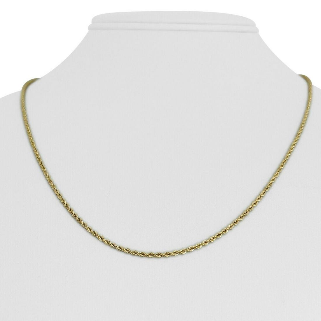 14k Yellow Gold 6g Thin Diamond Cut 1.5mm Rope Chain Necklace 20" (1 of 8)