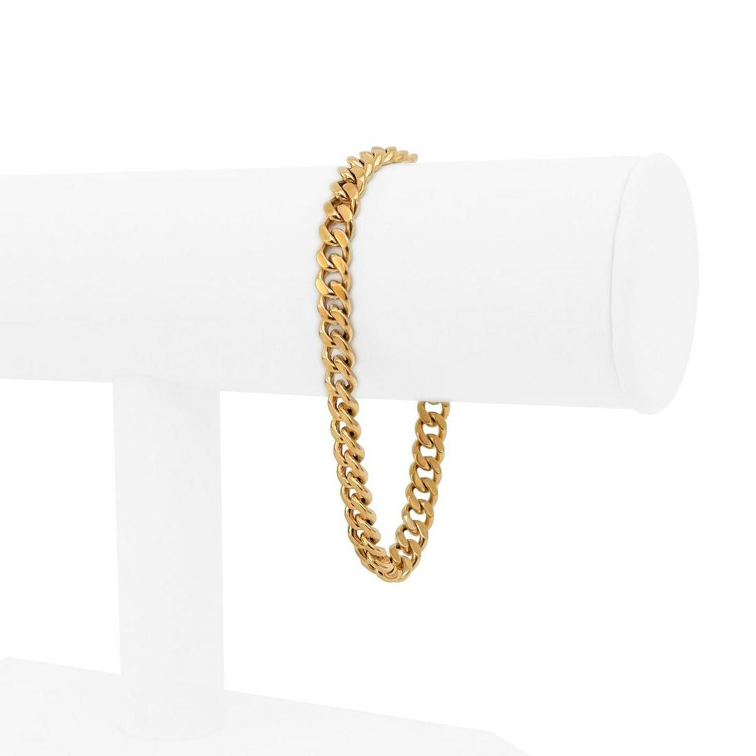 19k Portuguese Yellow Gold 21.8g Solid Ladies 6mm Curb Link Bracelet 7" (1 of 7)